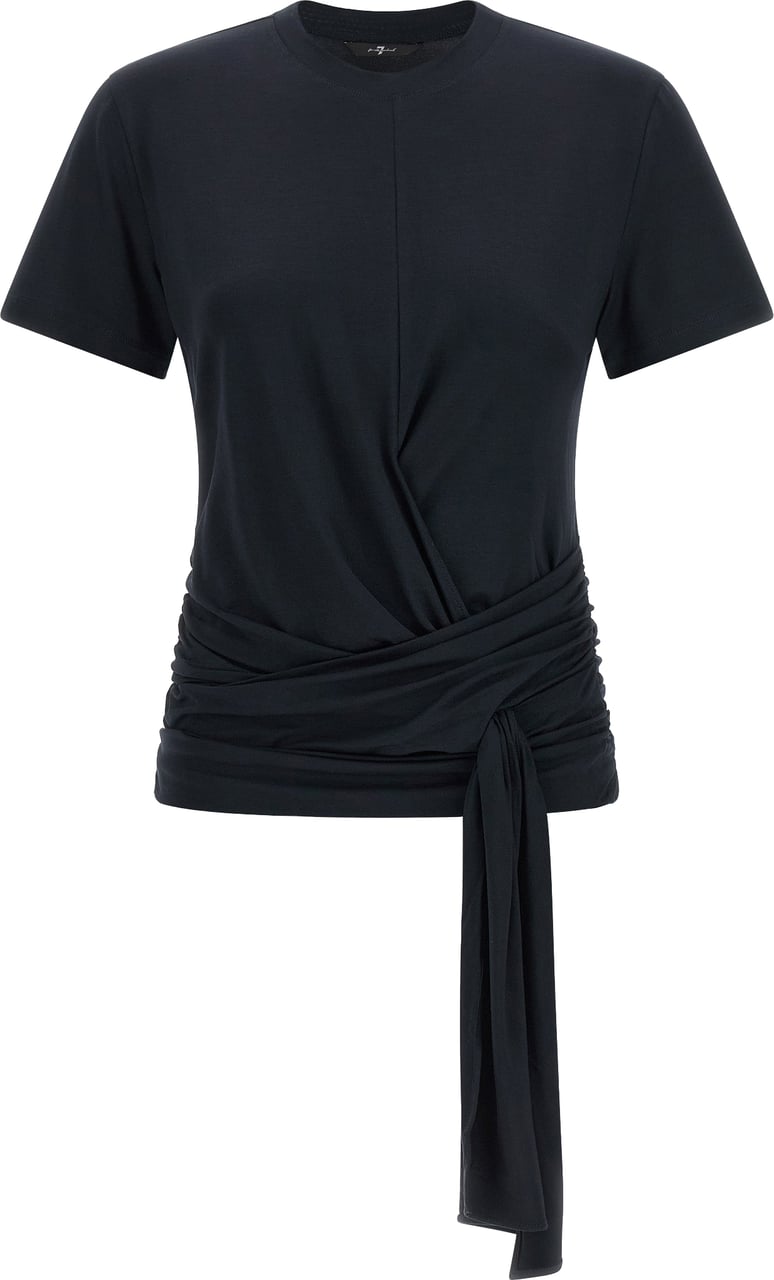 7 For All Mankind Blue Lyocell T-Shirt Wit