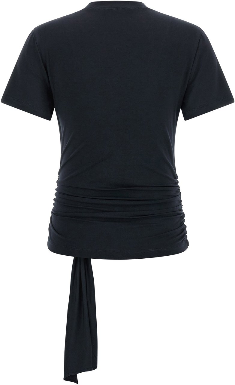 7 For All Mankind Blue Lyocell T-Shirt Wit