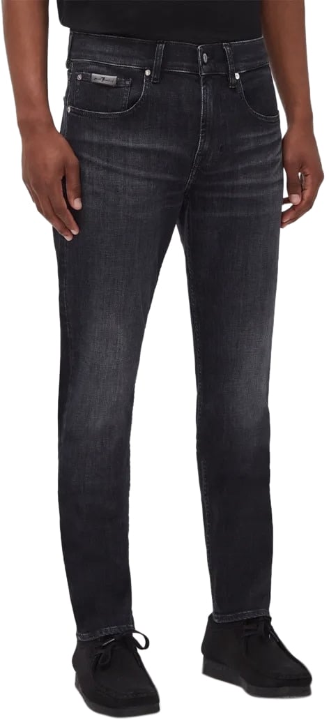 7 For All Mankind Slimmy Tapered Special Edition Stretch Tek Untouched Black Zwart