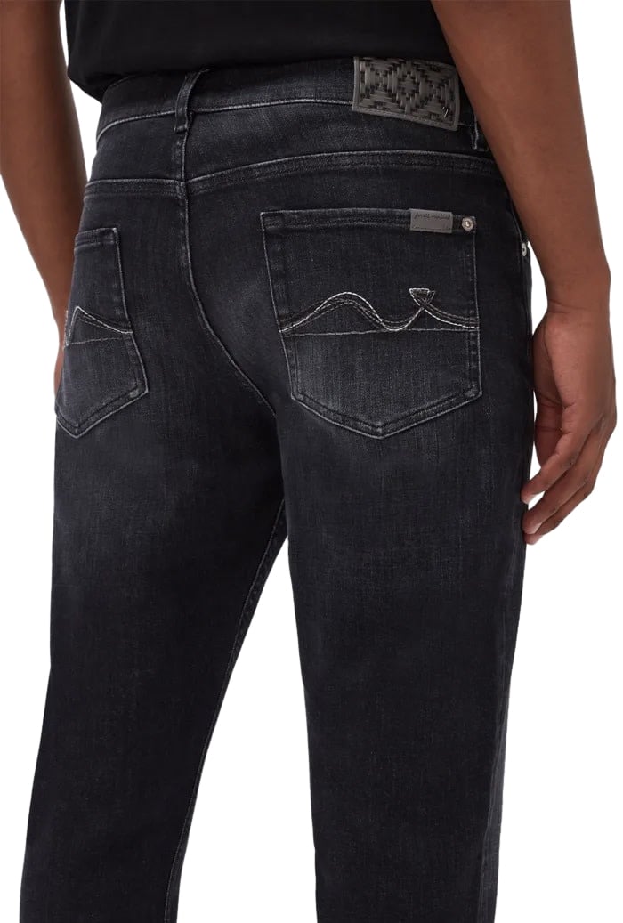 7 For All Mankind Slimmy Tapered Special Edition Stretch Tek Untouched Black Zwart