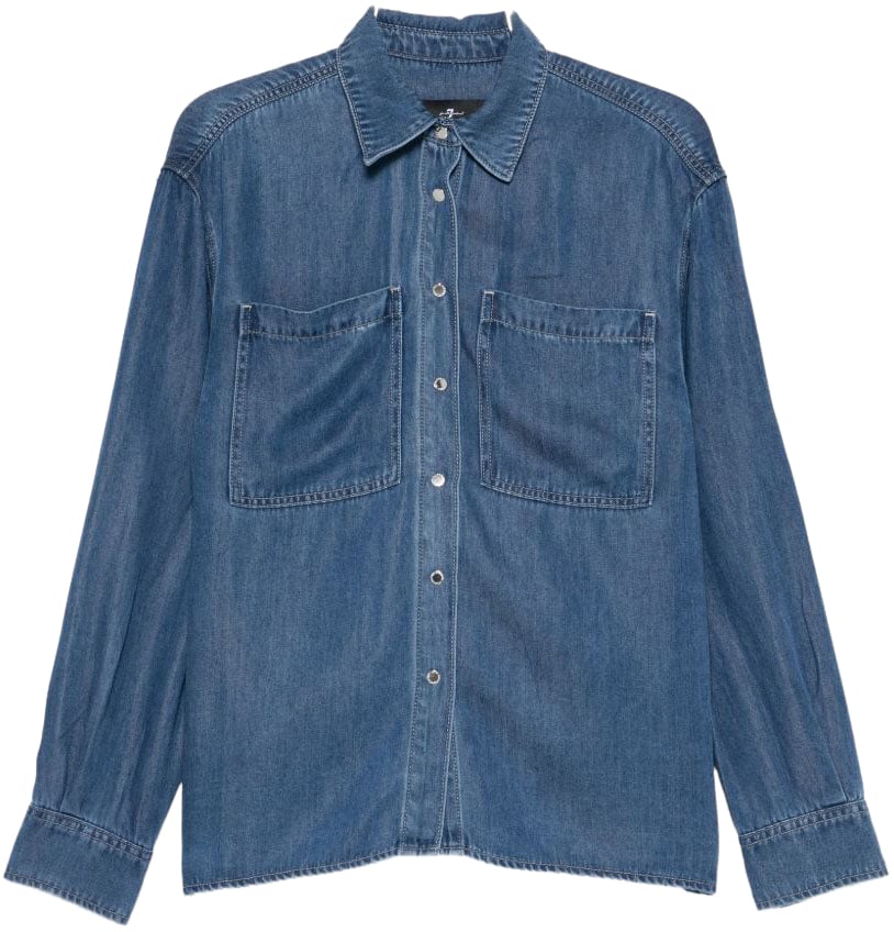 7 For All Mankind Shirts Blue Blauw