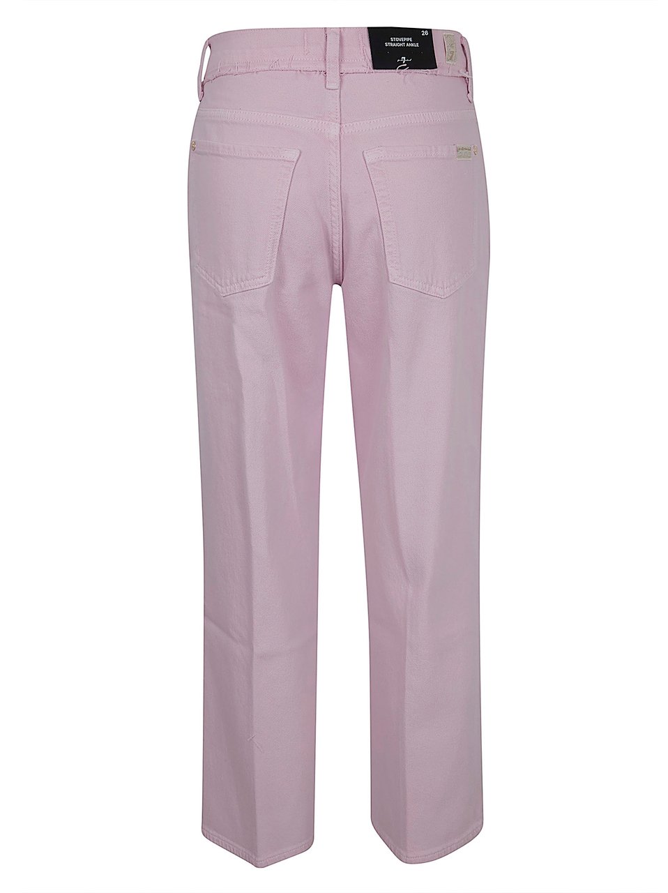 7 For All Mankind Stovepipe Straight Ankle Jeans with Subtle Flag Detail Roze