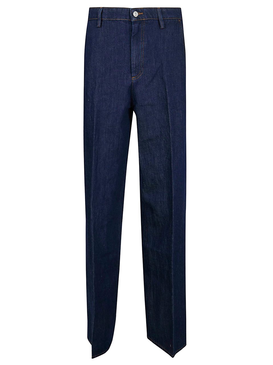 7 For All Mankind High-Waisted Wide Trousers with Pleated Front and Belt Loops Blauw