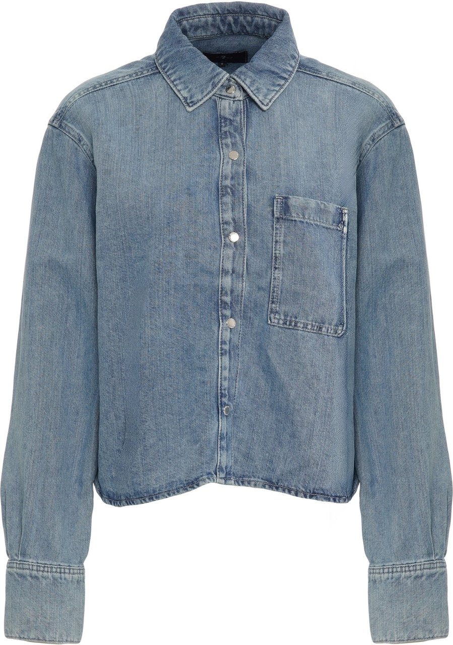 7 For All Mankind Denim blouse 'Ivy' Blauw