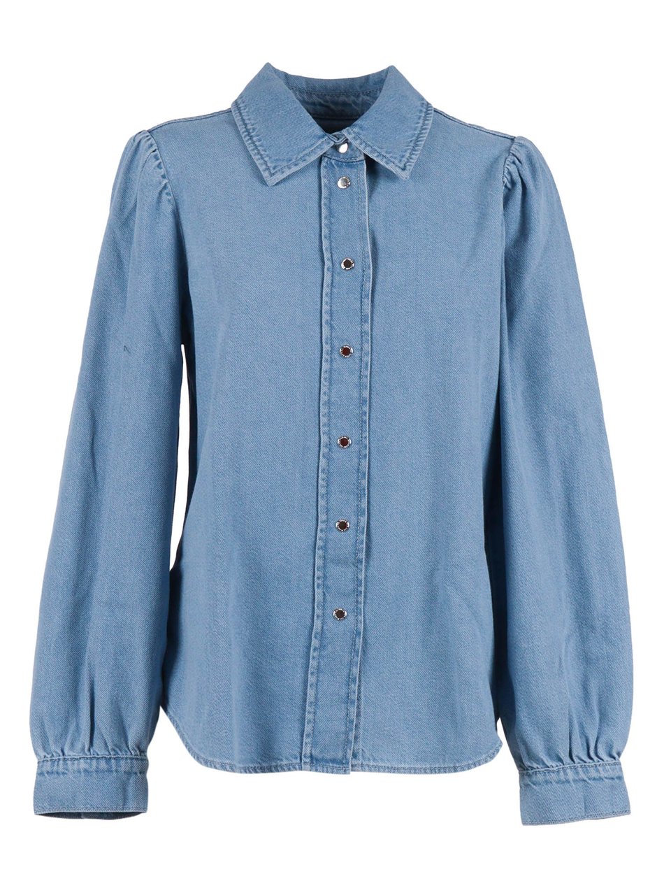 7 For All Mankind Hana Puff Sleeve Shirt Blauw