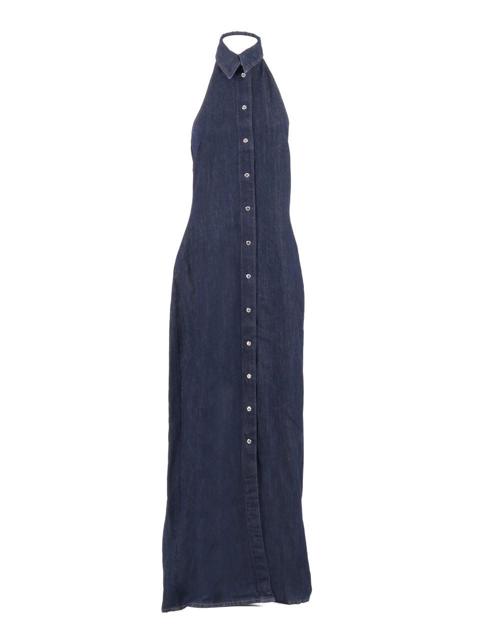 7 For All Mankind Blossom Halter Shirt Maxi Dress Zwart