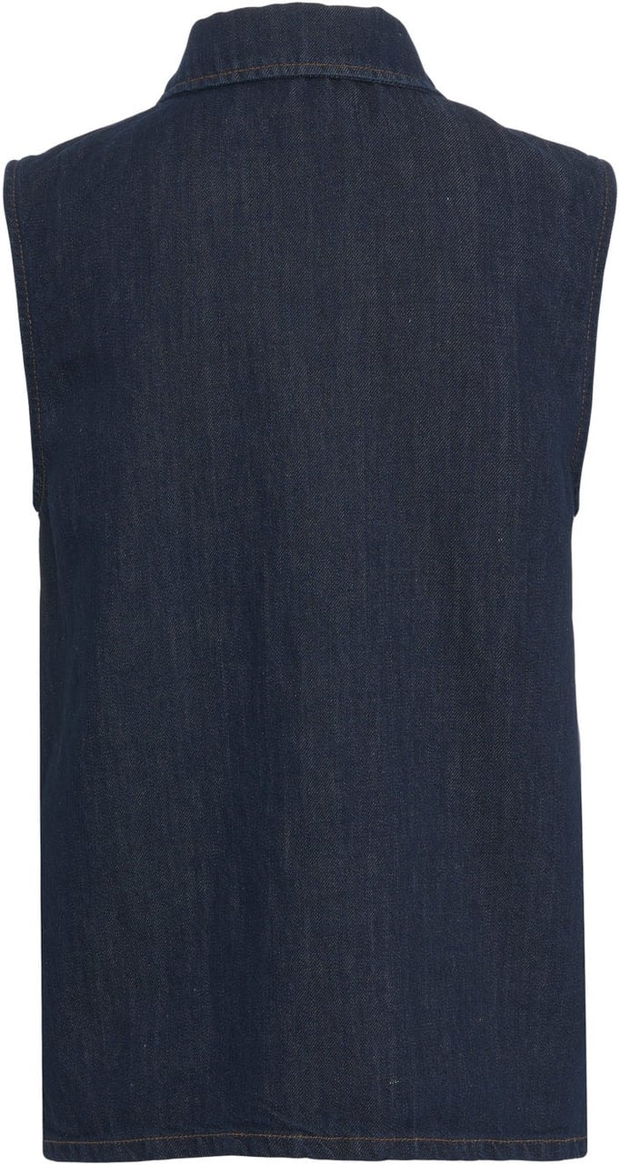 7 For All Mankind Sleeveless denim blouse Blauw