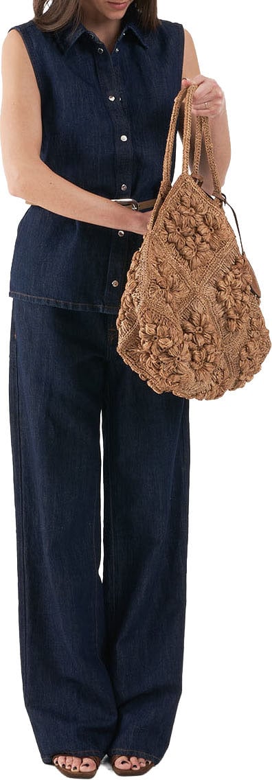 7 For All Mankind Sleeveless denim blouse Blauw