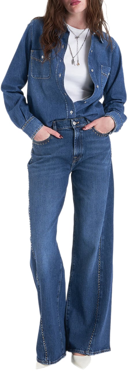 7 For All Mankind Denim blouse Blauw