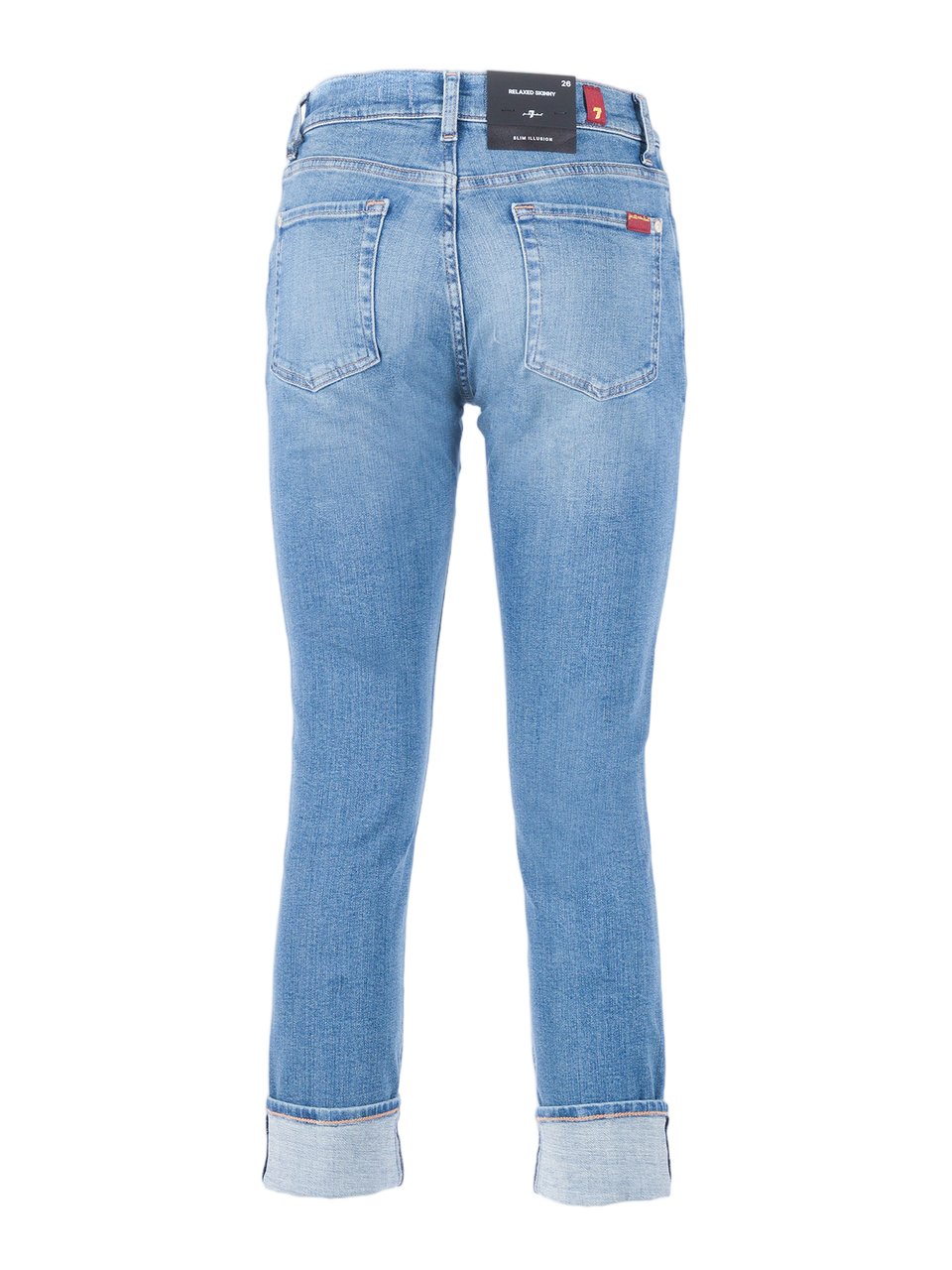 7 For All Mankind Retro Fade Relaxed Skinny Jeans Blauw