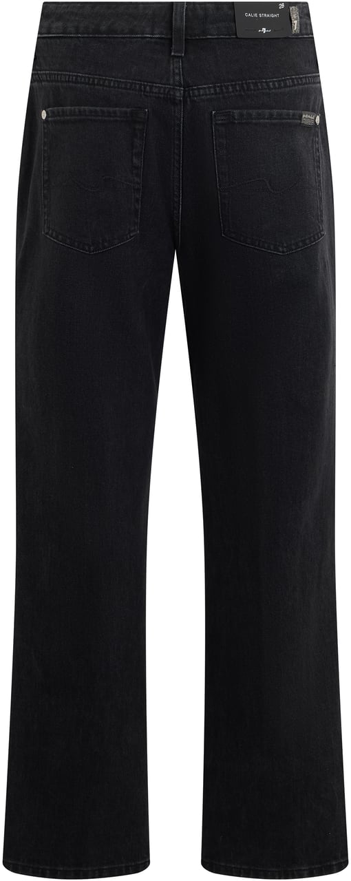 7 For All Mankind Straight denim jeans in cotton Zwart