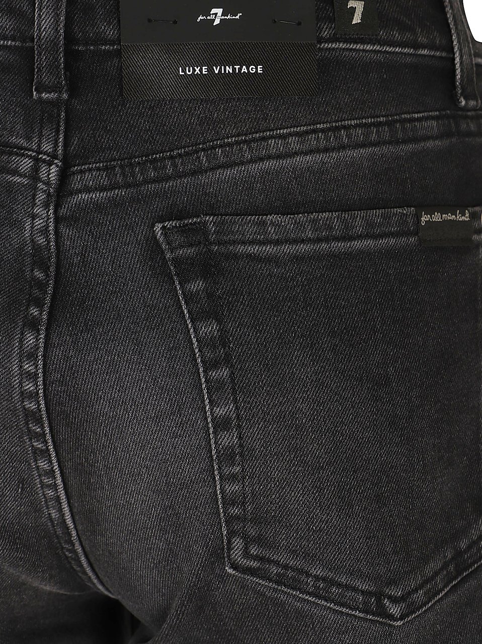 7 For All Mankind Washed Black Luxe Vintage Jeans Zwart