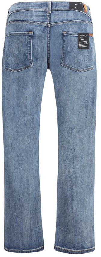 7 For All Mankind 7FOR Blue Cotton Straight-Leg Jeans Blauw