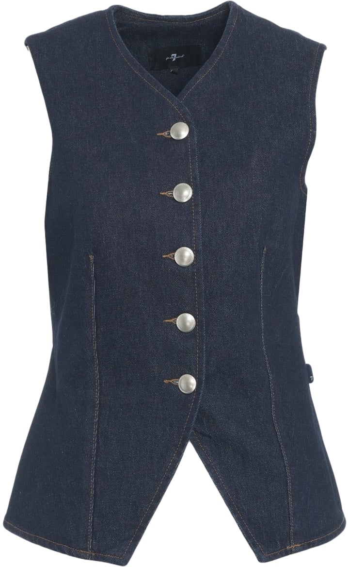 7 For All Mankind Denim vest 'Lady Vest' Blauw