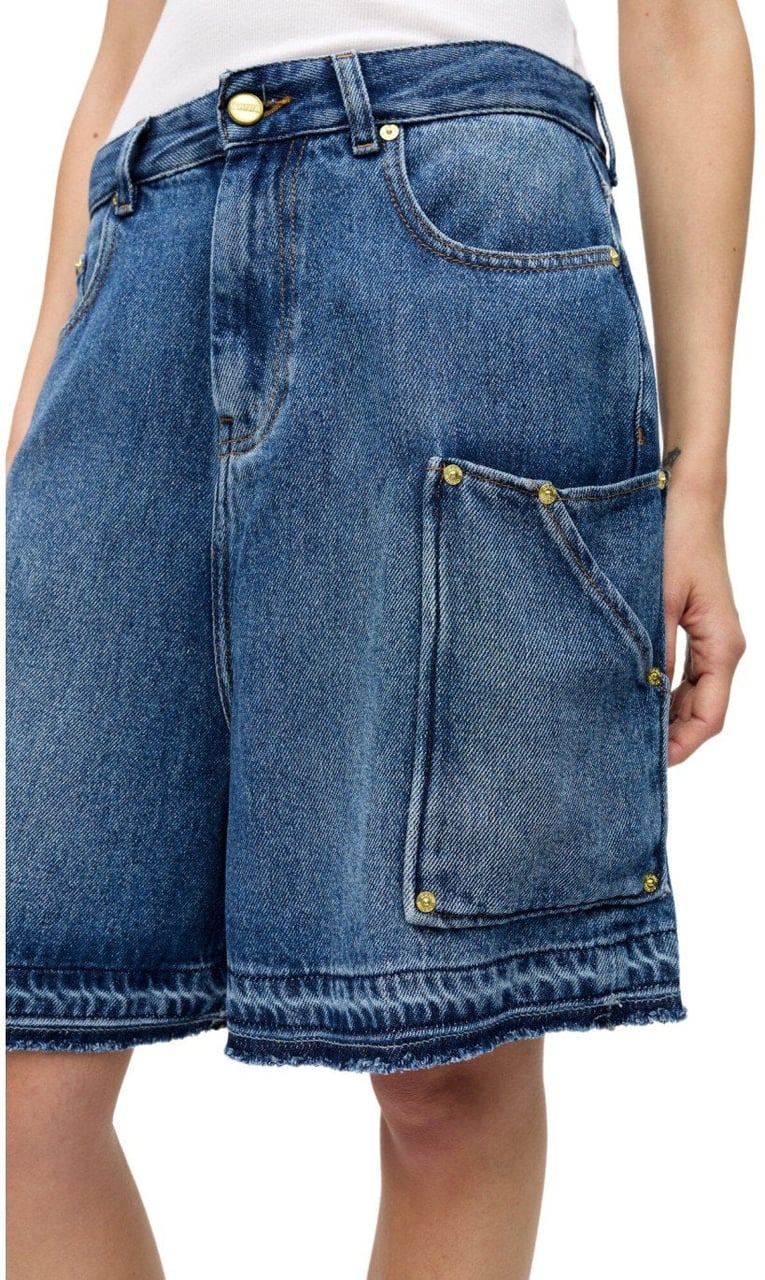 Ganni GANNI DENIM BERMUDA SHORTS Blauw