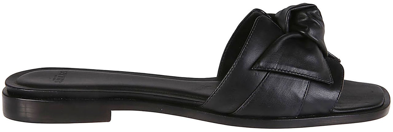 Alexandre Birman Maxi Clarita Square Flat Sandals Black Zwart