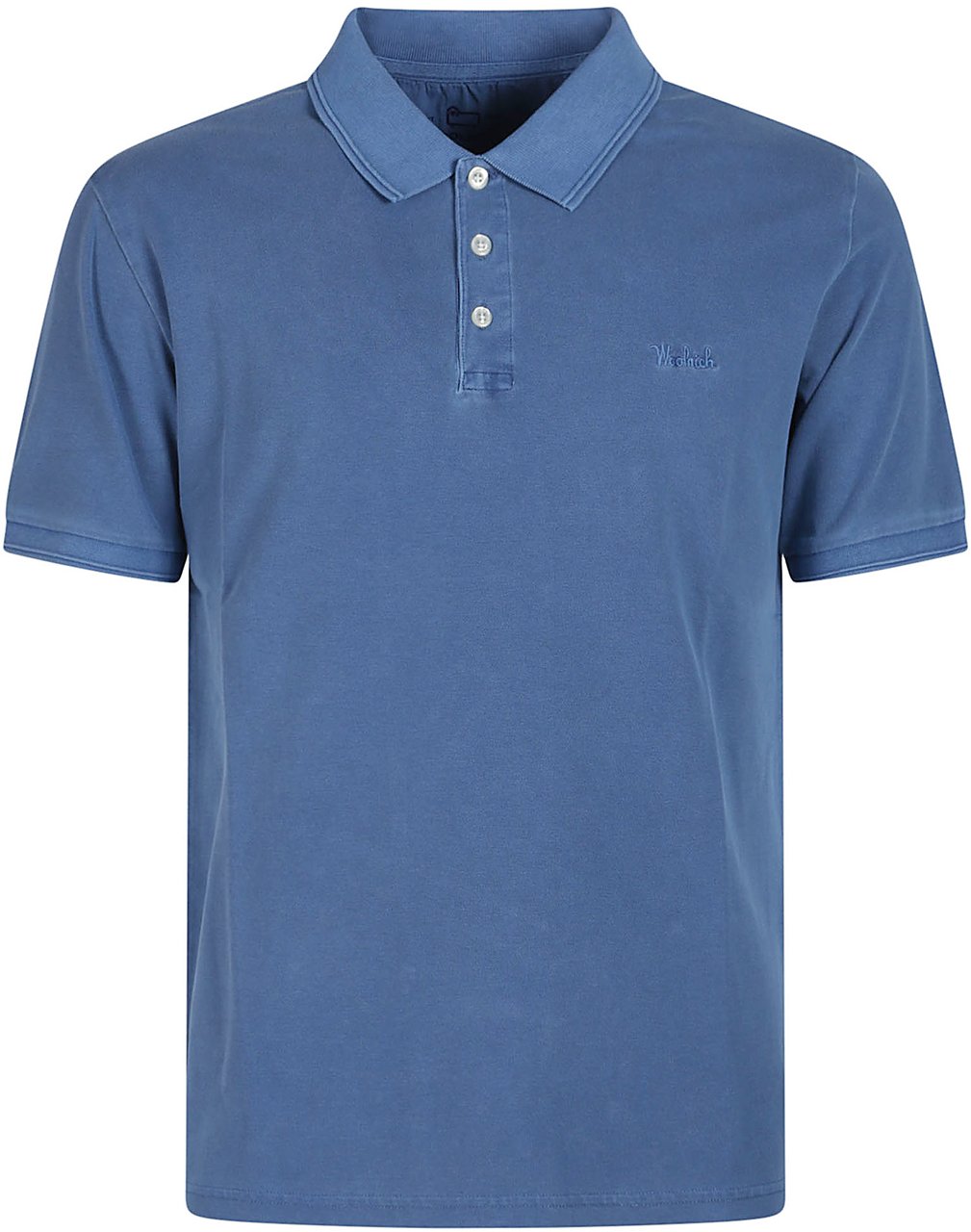 Woolrich Mackinack Short Sleeve Polo Shirt Blue Blauw