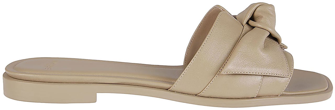 Alexandre Birman Maxi Clarita Square Flat Sandals Brown Bruin