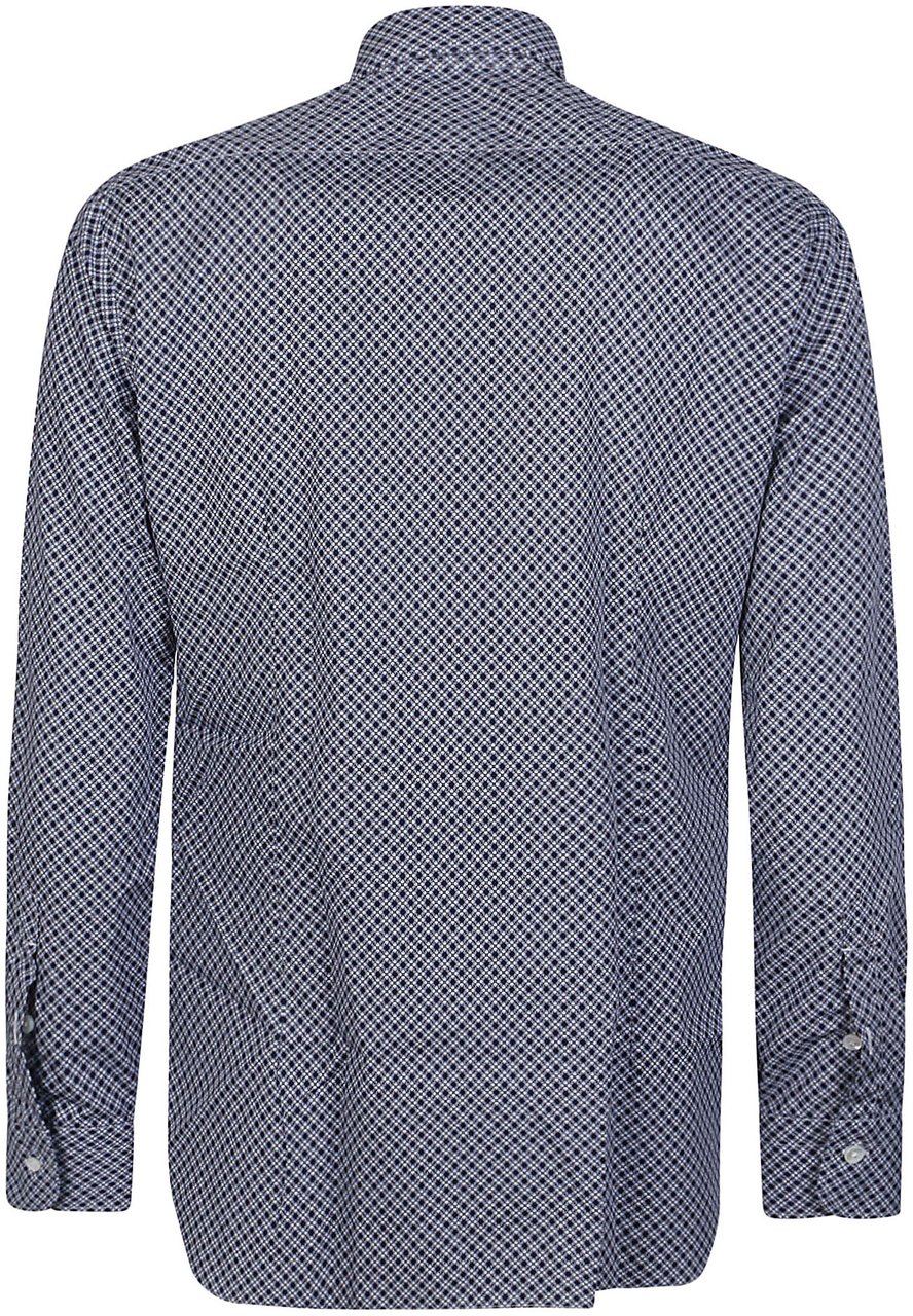 Barba Napoli Neck Shirt Blue Blauw