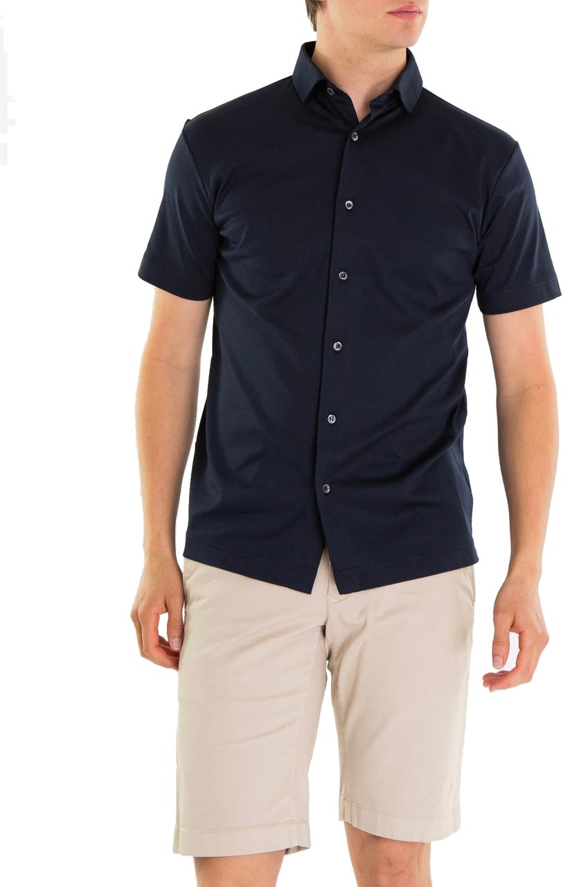 Valenza Heren Interlock Supima Shirt Blauw Blauw