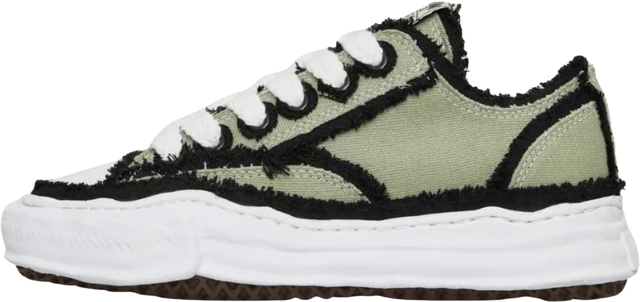 Maison Mihara Yasuhiro Peterson OG Sole Canvas Low Frayed Khaki Divers