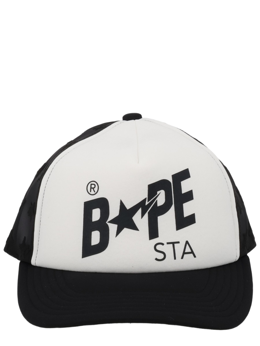 A BATHING APE White Mesh Back Star Hat Wit