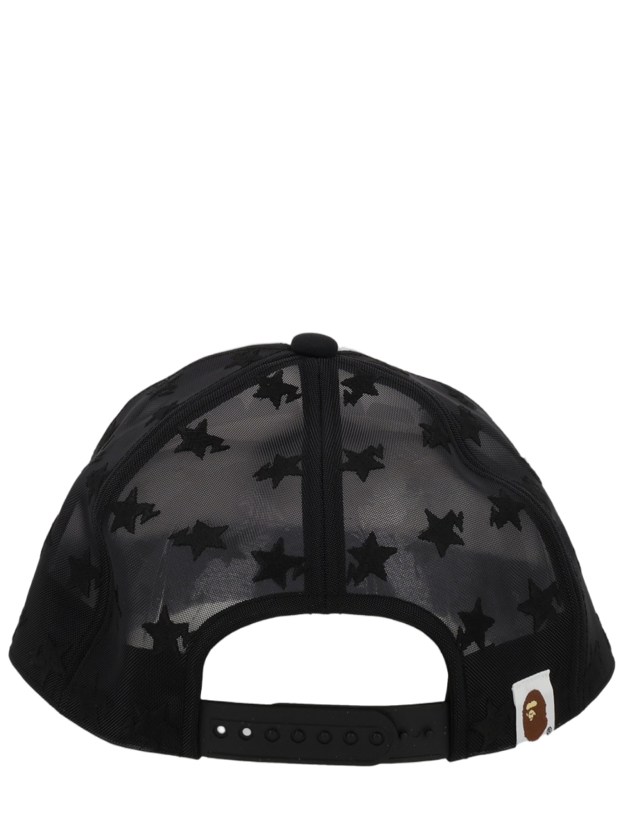 A BATHING APE White Mesh Back Star Hat Wit