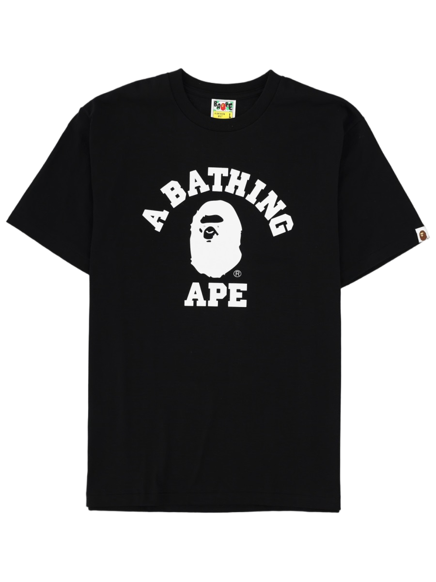 A BATHING APE Black Ape Face Printed T-Shirt Zwart