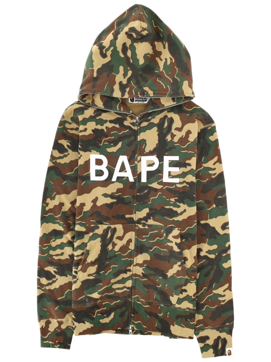 A BATHING APE Glitch Woodland Camouflage Full-Zip Hoodie Groen