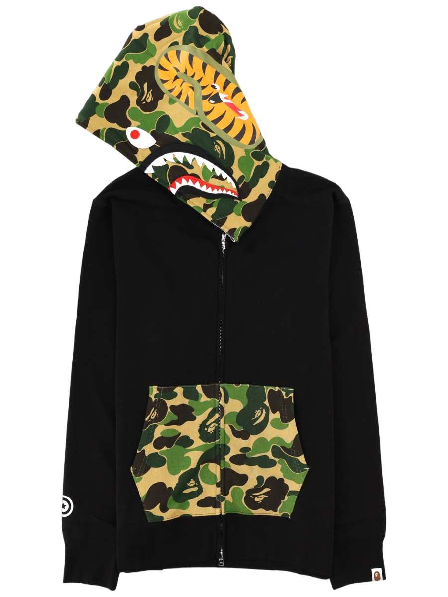 A BATHING APE Black Camouflage Full Zip Sweatshirt Zwart