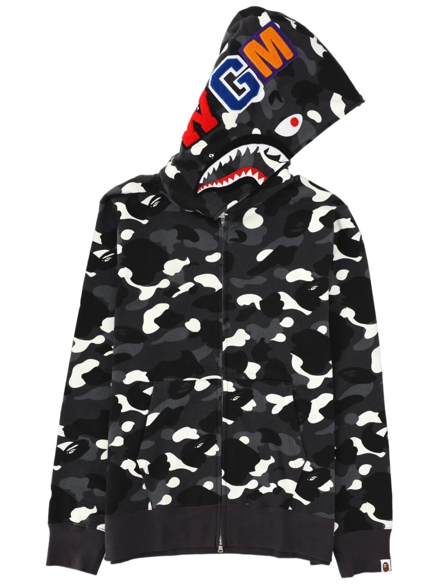 A BATHING APE Shark Camouflage Hoodie Zwart