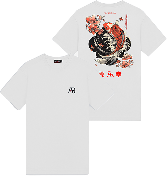AB Lifestyle AB Lifestyle Ink Tee Koi Wit