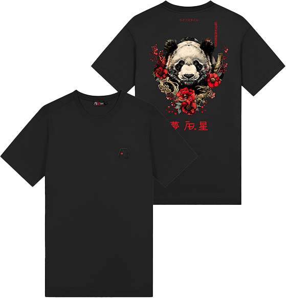 AB Lifestyle AB Lifestyle Ink Tee Panda Zwart
