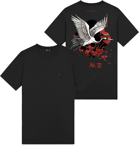 AB Lifestyle AB Lifestyle Ink Tee Crane Zwart