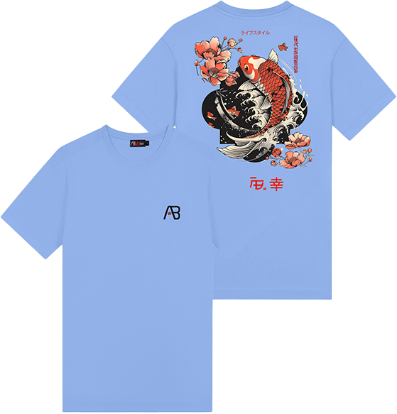 AB Lifestyle AB Lifestyle Ink Tee Koi Blauw