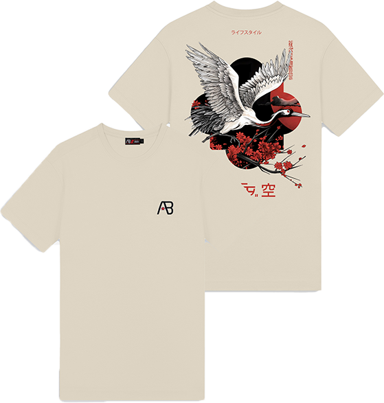AB Lifestyle AB Lifestyle Ink Tee Crane Beige