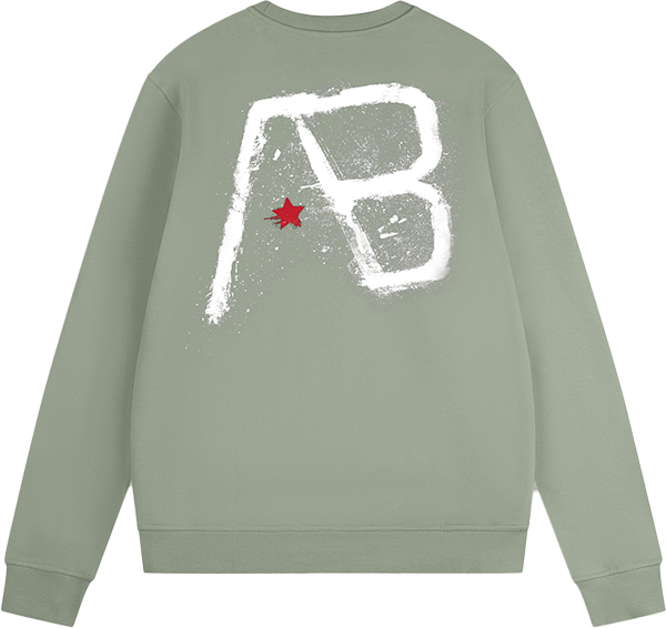 AB Lifestyle AB Lifestyle Canvas Crewneck With Print Groen