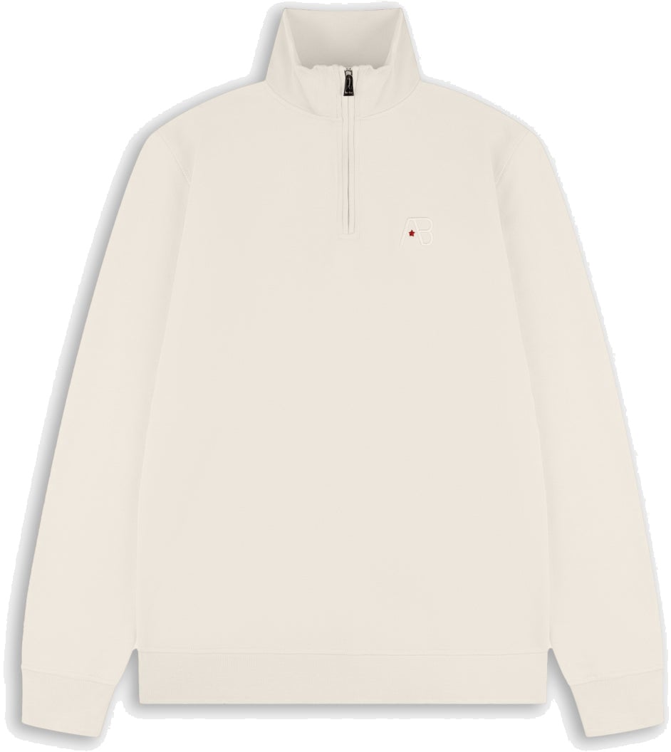 AB Lifestyle AB Lifestyle Diamond Half-Zip Sweater Beige