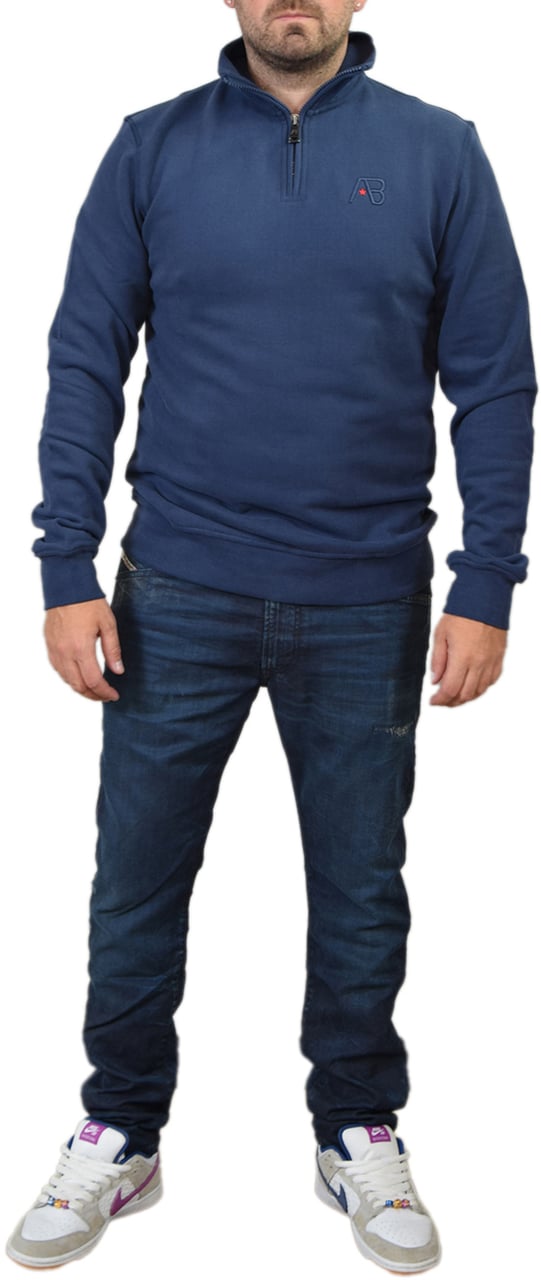 AB Lifestyle Diamond Half-Zip Sweater Blauw
