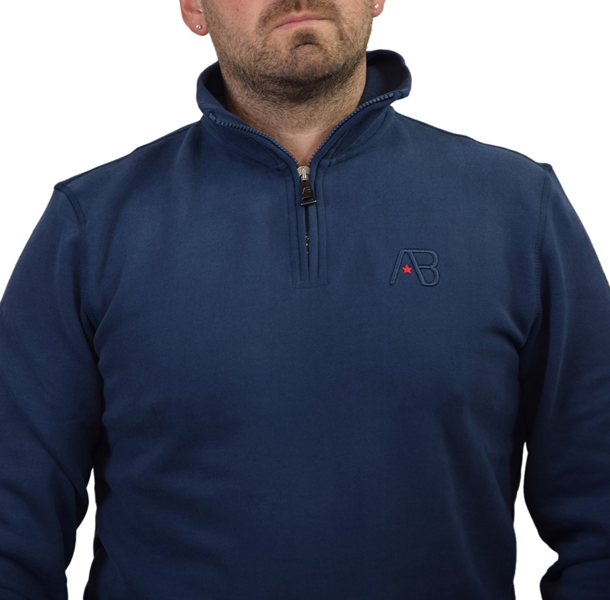 AB Lifestyle Diamond Half-Zip Sweater Blauw