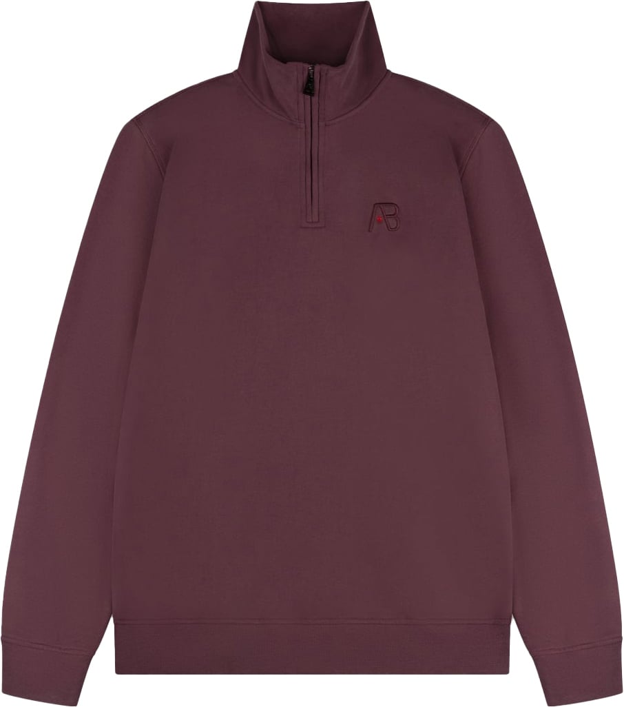 AB Lifestyle AB Lifestyle Diamond Half-Zip Sweater Rood