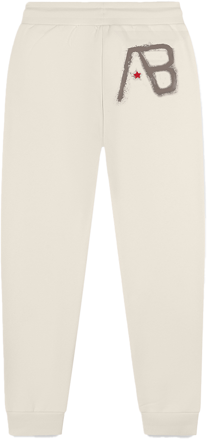 AB Lifestyle AB Lifestyle Canvas Jogger With Print Beige