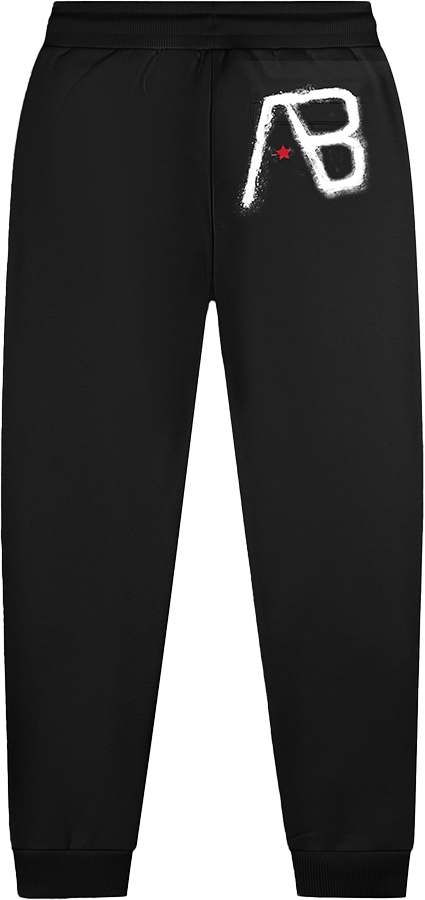 AB Lifestyle AB Lifestyle Canvas Jogger With Print Zwart