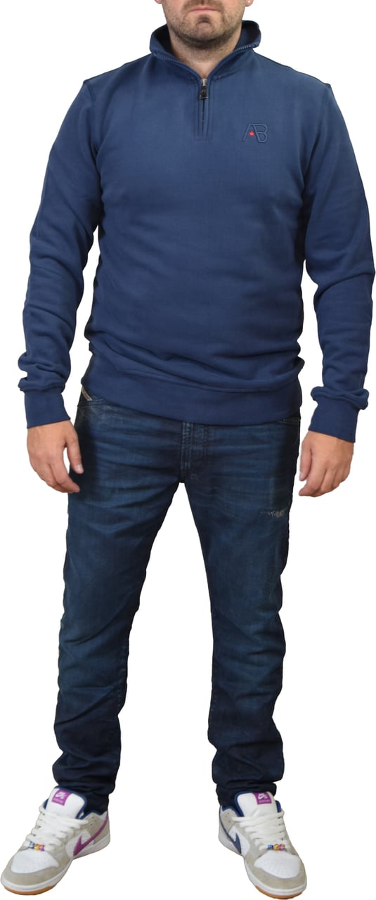 AB Lifestyle Diamond Half-Zip Sweater Blauw