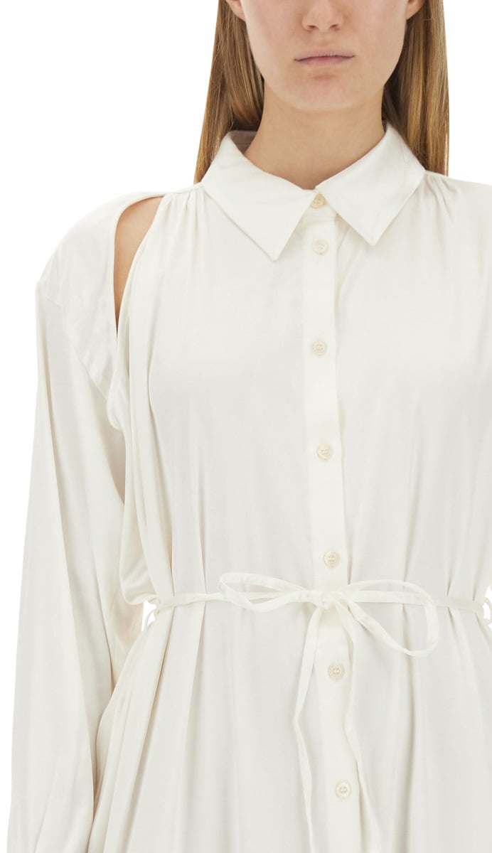 Acne Studios SATIN CHEMISIER DRESS Wit