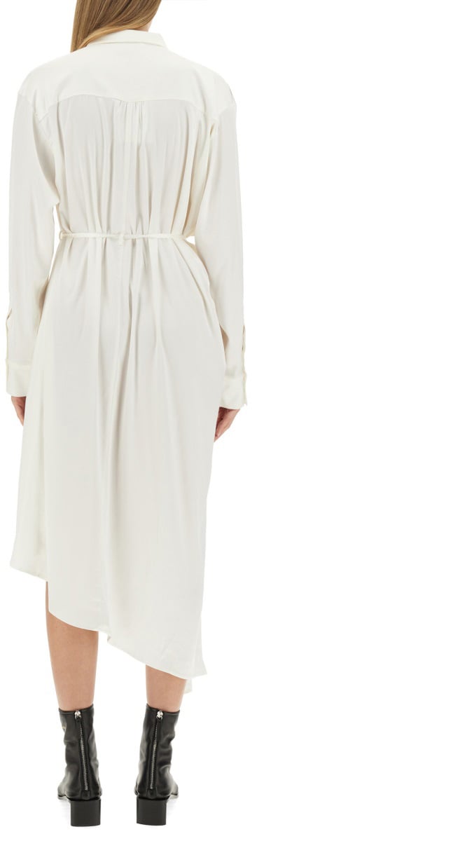 Acne Studios SATIN CHEMISIER DRESS Wit