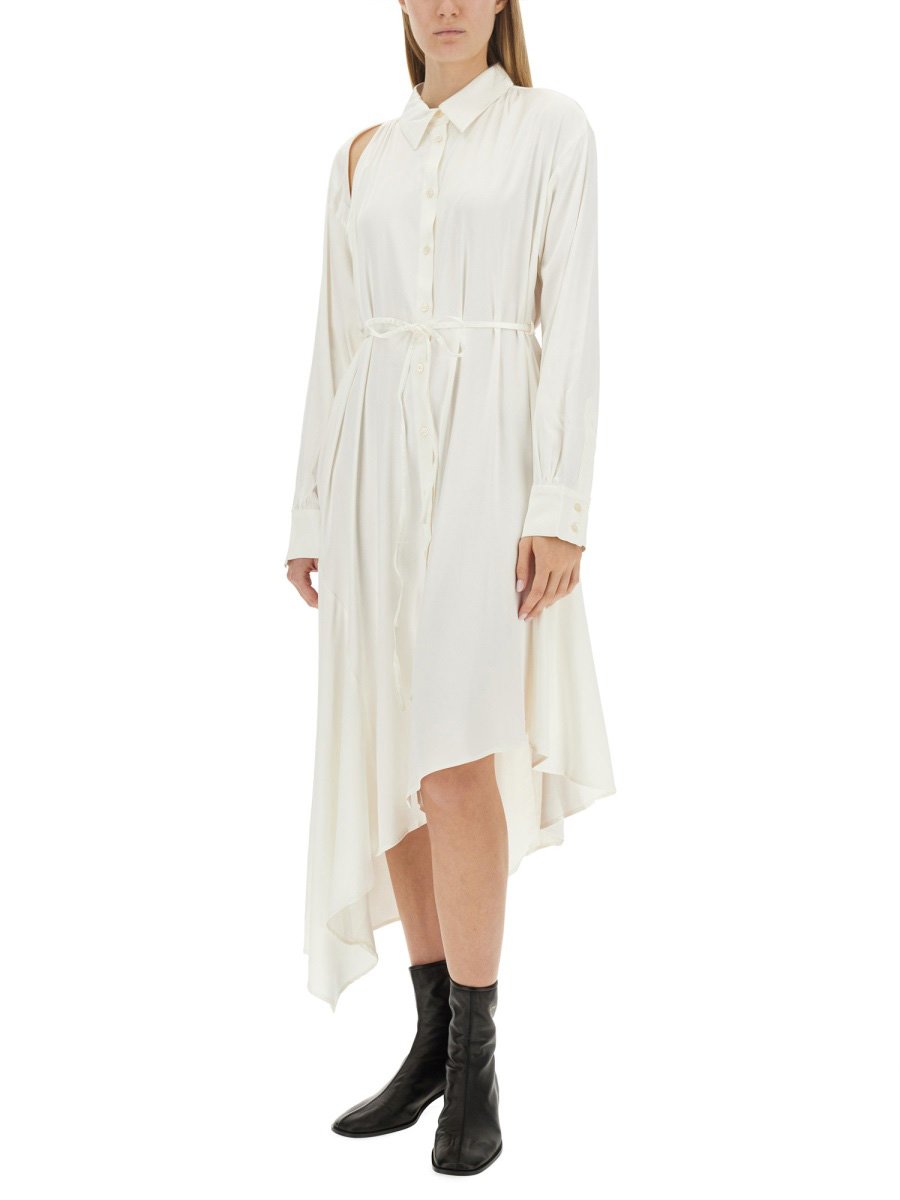 Acne Studios SATIN CHEMISIER DRESS Wit
