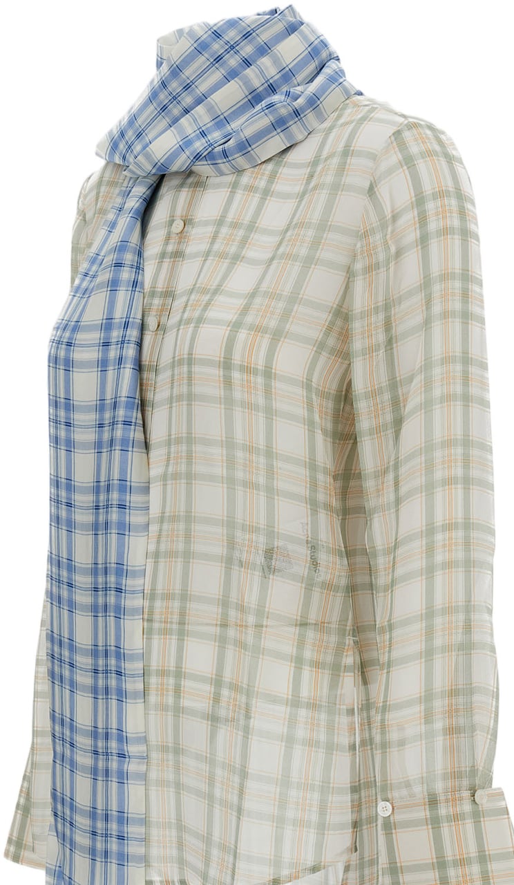 Acne Studios Lightweight Semi-Sheer Plaid Shirt Neutraal