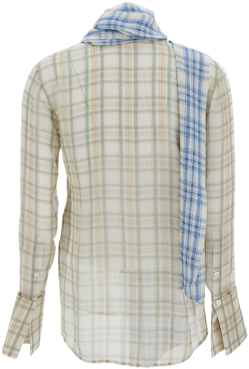 Acne Studios Lightweight Semi-Sheer Plaid Shirt Neutraal