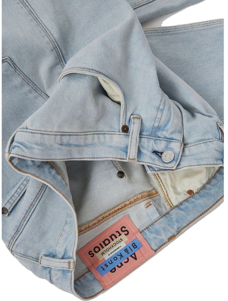 Acne Studios Blue Cotton Skinny Jeans Blauw